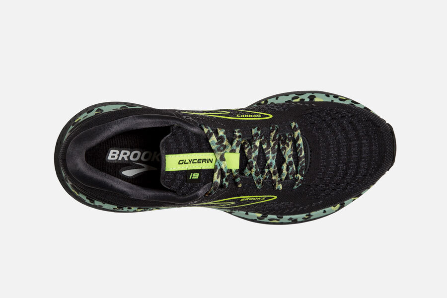 Brooks Running Shoes Womens Black/Green - Glycerin 19 Road - 0189-FRPEL